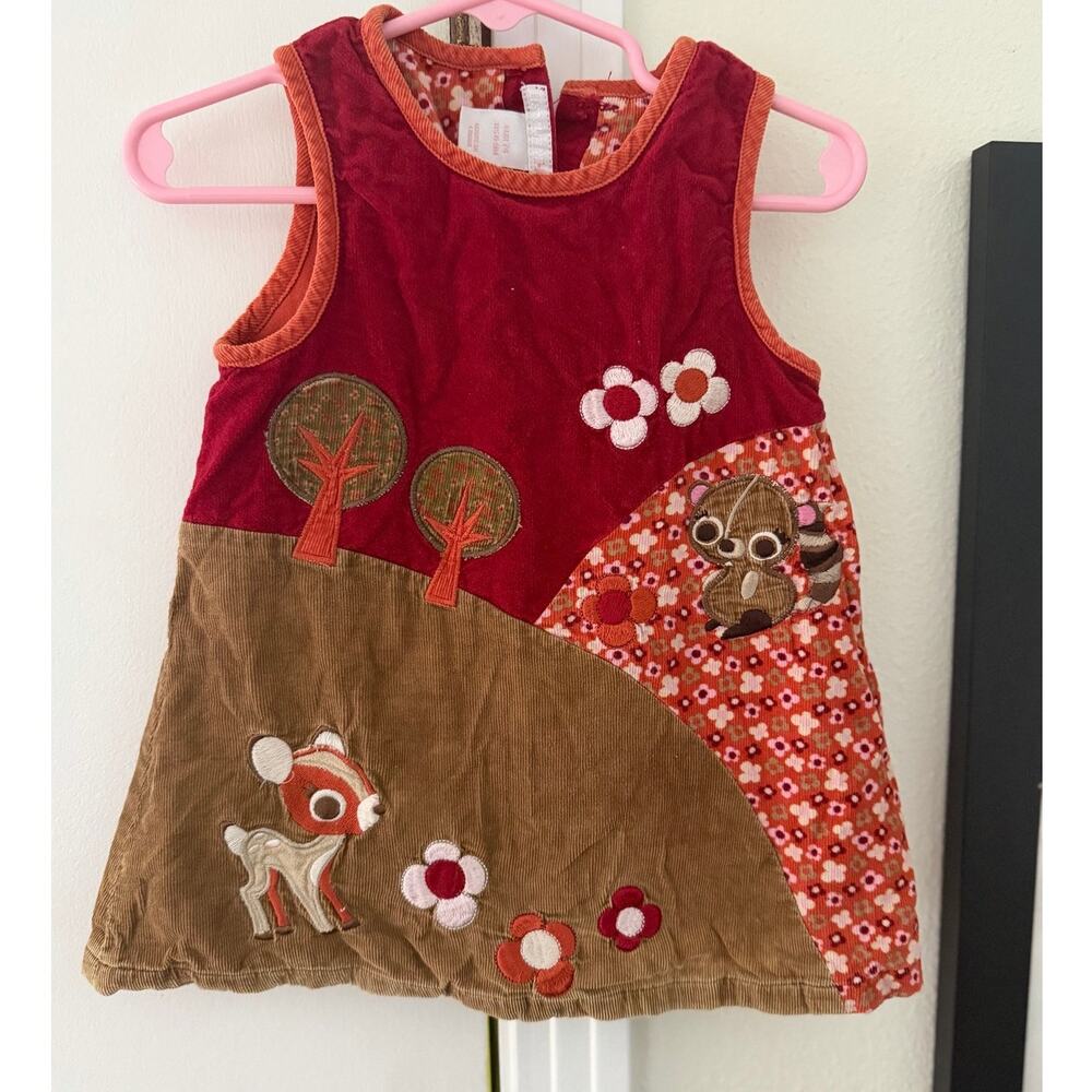 Vintage y2k toddler H&M applique woodland forest dress size 12-18 months